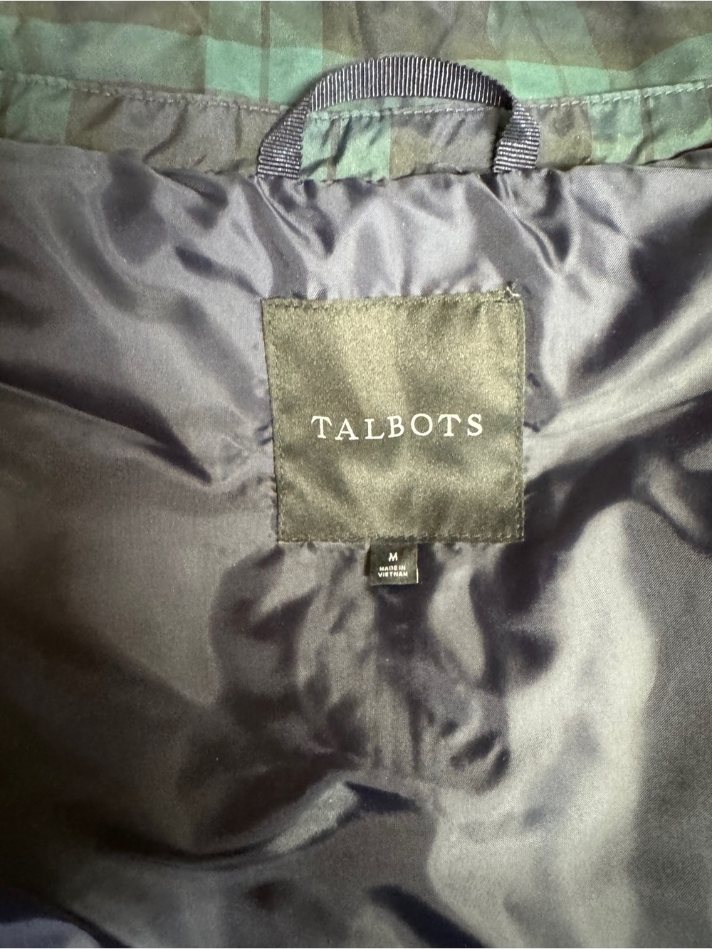 Talbots navy blue and green vest, size medium- Classic Women's Outerwear